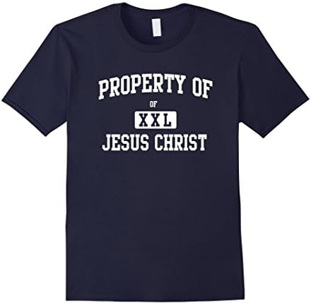Mens Property of Jesus Christ T-Shirt 2XL Navy