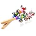 Ruikey Wood Rhythm Bells Stick Kids Rainbow Gift Musical Instrument Baby Hand Shaker Bell Jingle Ring Cartoon Music Toy Baby Rattle Toys