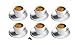CUISINOX White Porcelain Espresso Cups and Saucers Set, 2 oz., Set of 6