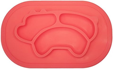 Silicone Placemat, Highchair Feeding Tray Food Mat for Kids, Toddlers and Children - Cute Pet Dog Silicone Plate, Non Slip Suction Plate Bowl (Pink)
