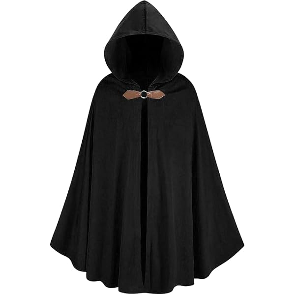 Capa De Terciopelo Con Capucha Para Niños De 130 Cm – Disfraz De Halloween De Bruja, Diablo O Mago, Ideal Para Fiestas Y Carnaval (Negro)