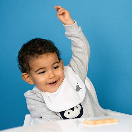 Budding Bear Plain White Bibs (Pack of 5) 100 Organic Cotton Muslin