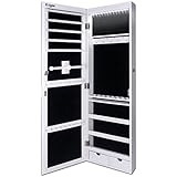 Schmuckschrank mit Spiegel zum Hängen abschließbar Weiß: Amazon.de