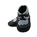 SAYOYO Baby Cute Dolphin Soft Sole Black Leather Infant and Toddler Shoes 12-18 Months