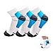 Bcurb Compression Socks Arch Foot Heel Support Low Cut Ankle Support for Plantar Fasciitis Heel Spurs Pain Relief. (White/Blue/Black - 3 Pair, Small/Medium)