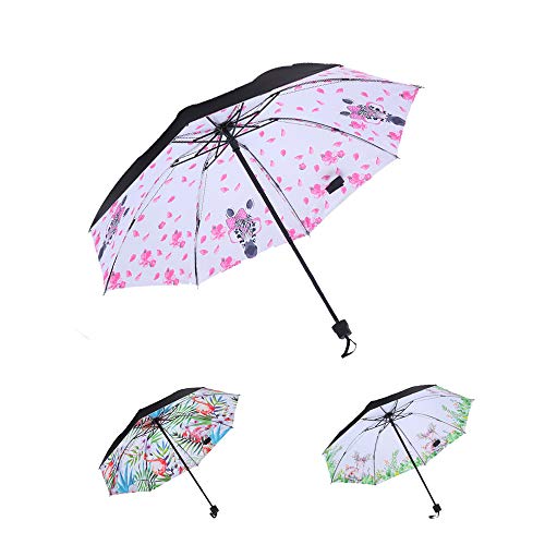 X Hot Popcorn Windproof UV Protection Folding Umbrella Parasol Umbrella, for Rain or Sunhine(C) - Thumbnail 4