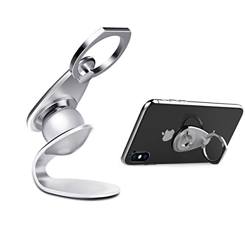 Magnetic Car Phone Mount, Cell Phone Ring Holder for Car/Desk,Magnet Vent Dashboard GPS Phone Holder Stand for Mobile Phone and Tablet (Silver) - Thumbnail 6