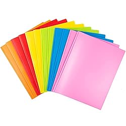MAKHISTORY Heavy Duty Plastic Folders with Pockets