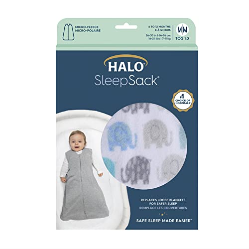 HALO Sleepsack, MicroFleece Wearable Blanket, Swaddle Transition Sleeping Bag, TOG 1.0
