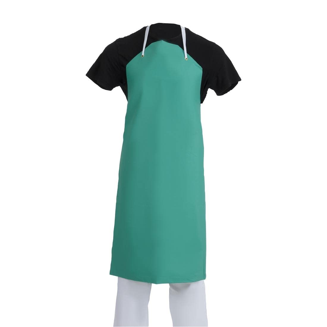 Whites Chefs Clothing Heavy Duty Waterproof Apron, Green, Material: PVC Nylon, Measurements: 914(W) x 1067(L)mm, Neck Loop for Comfortable Wear, Adjustable Waist Ties, A590