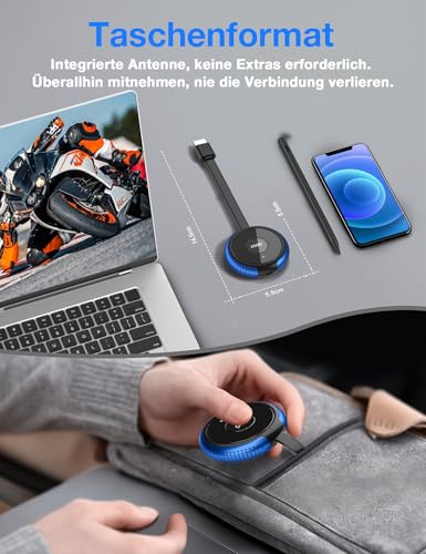 AIMIBO 4K 5G Wireless Display Adapter - True Plug & Play Movies, Shows & Live from Smartphone, Laptop to Monitor/Projector, Compatible with i*OS, Android, Windows, Mac OS, Airplay