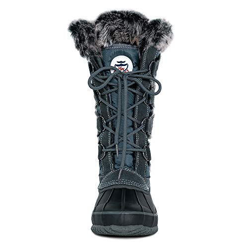 HZSTAY-Womens-Cow-Suede-Leather-Boots-Lace-Up-Winter-Outdoor-Snow-Duck-BootsWarm-Waterproof-Mid-Calf-Duck-Boots-for-Women