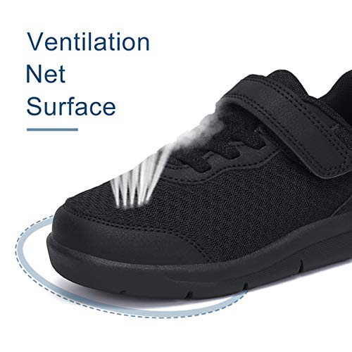 Nihaoya Kids Sneakers Boys Comfort Tennis Walking Shoes Breathable Athletic Running Trainers Black 6 Toddler