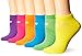 New Balance No Show Socks (6 Pack), Red/Orange/Yellow/Green/Blue/Purple, Shoe Size: Women's 6-10/Men's 7.5-9 (Medium)