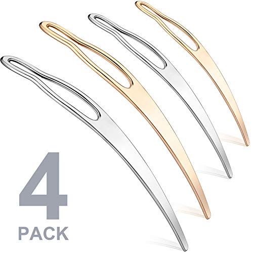 Dreadlock Tool Interlocking Tool for Locs, Easyloc Hair Tool for Dreadlocks, Interlocks or Sisterlocks, Tightening Accessory for Small Starting and Maintaining Your Locs (4 Pieces, Rose Gold, Silver)