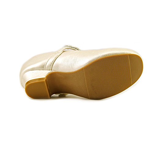Girls Low Heel Girls Dress Shoe with Rhinestone Strap (10, Ivory)