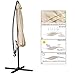 RUBEDER Offset Umbrella - 10Ft Cantilever Patio Hanging Umbrella，Outdoor Market Umbrellas with Crank Lift & Cross Base (10 Ft, Beige)