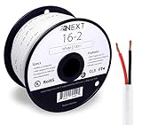 Next 16/2 Speaker Wire - 16 AWG/Gauge 2 Conductor - UL Listed in Wall (CL2/CL3) and Outdoor/In Ground (Direct Burial) Rated - Oxygen-Free Copper (OFC) - 100 Foot Cable Spool - White