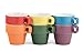 gypsy color The Original Brink House 3 OZ. Espresso Stacking Coffee Mug Set with Metal Stand, Multi-Colored Hand-Glazed Ceramic Stoneware