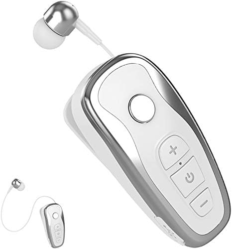 Bluetooth Headset Wireless Headphones Business Earbud Collar Clip Retractable Sports Earpiece Compatible with Women Men Samsung Huawei LG Mobile Cell Phones