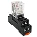 TWTADE/AC 24V Relay 10A Electromagnetic Power Coil Relay 8 Pins DPDT 2NO+2NC with Indicator Light and Socket Base -YJ2N-LY