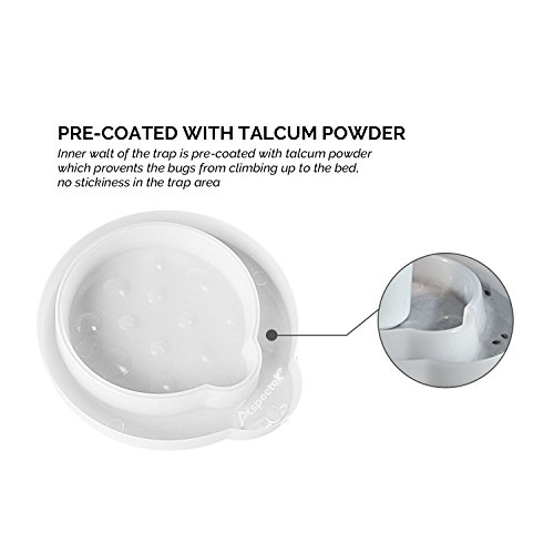 Aspectek Bed Bug Trap, Insect Interceptor, Pack of 4. Pesticide-Free, Eco-Friendly, Child & Pet Safe Bed bug Control for All Furniture