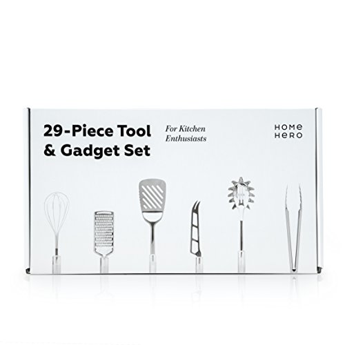 image for HomeHero Kitchen Cooking Utensils Set - Kitchenware 29-Pieces Stainles