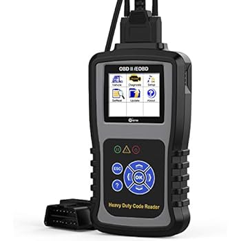 Kzyee KC601 Heavy Duty Scan Tool, HD Truck Diagnostic Scanner Transmission DPF Code Reader/Eraser with Live Data/ECU Info for J1587/J1708 J1939 Class 8 Diesel Trucks