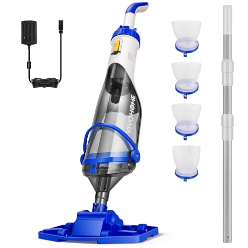 VIVOHOME Kabelloser Poolsauger mit 4 Feinfilter 60 Minuten Laufzeit