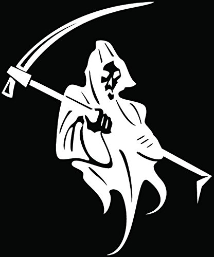SPD Grim Reaper Skull Vinyl Decal – 10" X 7.75" Sticker For Car, Truck, Window, Motorcycle – Made In USA