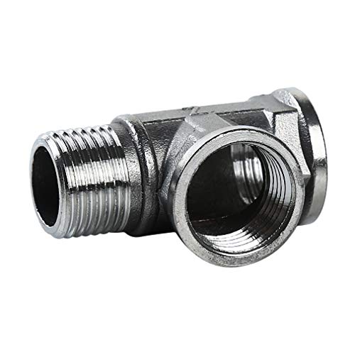lehao397 3 Way Diverter Water Pipe Tee T Shape Adapter Connector for Angle Valve Hose, Bath Shower Arm Fittings,3#
