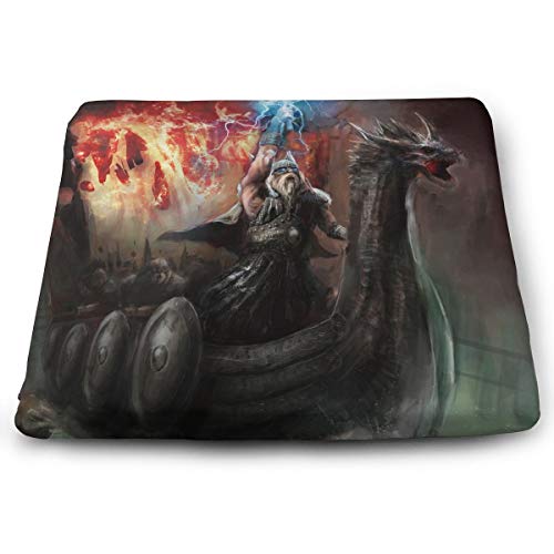 SEVENHOUSE Memory Foam Seat Cushion Tailbone Pain, Sciatica Back Pain Relief - Office Chair Wheelchair Car Seat Cushion - Dragon Imaginary Wrath Ship Vikings Theme Dragon Boat