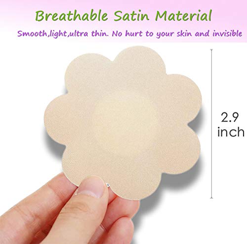 40 Pairs Nipple Covers For Women Disposable Self-Adhesive Satin Nipple Petals Breast Pasties