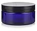 8 oz Cobalt Blue Plastic (BPA Free) Heavy Wall Refillable Low Profile Jar with Black Lid (12 Pack) + Spatulas