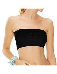 Somewhere - Sujetador tipo bandeau para mujer con parte superior acolchada, sin costuras, sin tirantes, paquete de 1 2 3