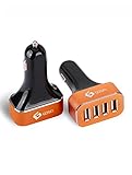 Car Charger,Gosin® [Smart Technology High Capacity] 48W/9.6A 4 USB Port Rapid Universal Car Charger Adapter for iPhone 4 4S,iPhone 5 5S,iPhone 6 6plus,iPad(Orange)