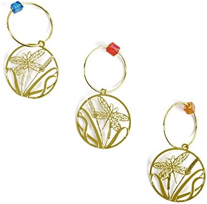 The Elegant Knitter Dragonfly Knitting Needle Charms, Set of 3, Gold, Small