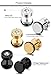 FIBO STEEL 3 Pairs Stainless Steel Mens Stud Earrings for Women Ear Piercing Plugs Tunnel