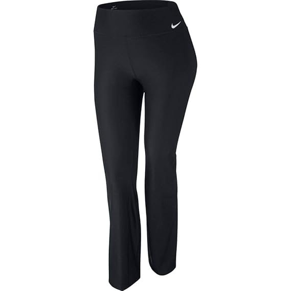 Nike Power Women's Classic Plus Gym Pants, Womens, AO2230-010, Black/White: Amazon.co.uk: Clothing
