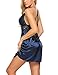Avidlove Women Lace Babydoll Lingerie Satin Chemise Nightgown V Neck Sleepwear Nighty (Large, Navy Blue)