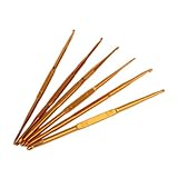 TOOGOO(R) 6Pcs Golden Aluminum Double End Crochet Hook 2.0 - 7.0mm