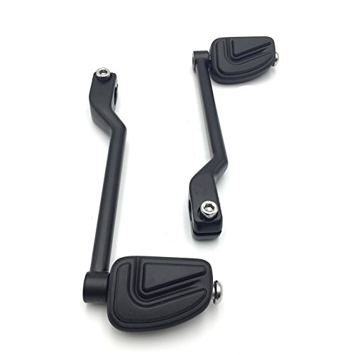 HTT Group Motorcycle Matte Black 2 PCs Billet Style Heel/Toe Shift Lever Gear Shift Foot Lever with Airflow Shifter Pegs For Harley FL Softail Touring Trike FLST FLT Road King Street Glide CVO