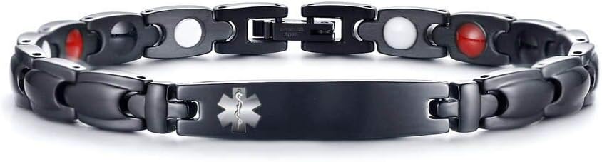 Free Custom Engraving Women's Stainless Steel Medical Alert ID Bracelets for Women,First Alert SOS Bracelet