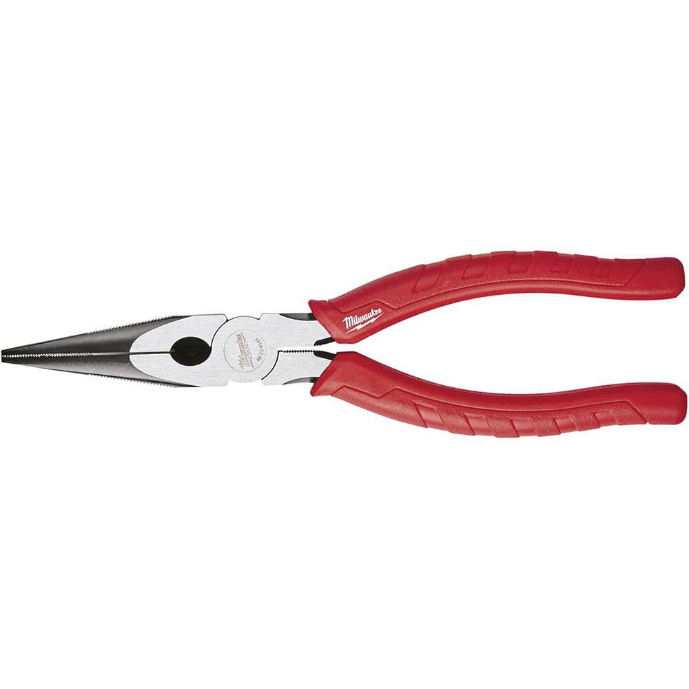 Milwaukee 48226101 8-Inch Long Nose Pliers - Red/Silver