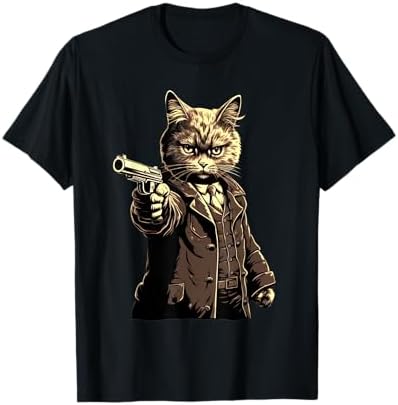 希少！TOKYO GUNS COOL CAT Amazon.com: Funny Thug Cat Holding Gun Gangster Cat Lovers Gun