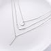 S925 Sterling Silver Triple Layer Pendant Choker Necklace for Women 16