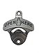 Barware Gear Wall Mounted Open Here Bottle Opener with Free Stainless Steel Mounting Screws. Pop the cap and open your Beer and Soda in Style. Wall Hung Beer Opener for Bar or Kitchen. Matted Nickel
