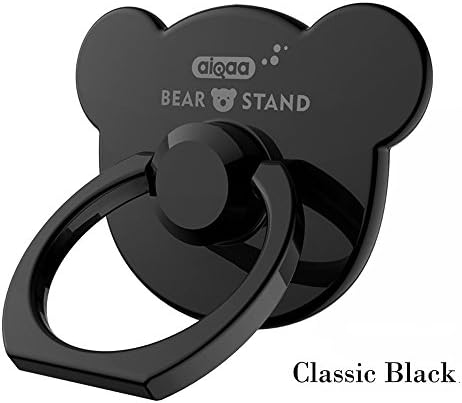 iStand Metal Black Phone Ring Pop Sockets Mount ,Classic Black Cellphone Ring Stand,Smartphone Accessaries Holder for iPhone LG, Ladys Girls and Boys Version (Classic Black Teddy)