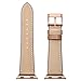 OXWALLEN Apple Watch Band Leather Replacement Watch Strap with Stainless Metal Buckle Clasp iwatch series 1 2 3 Replacement strap (38mm, Brown Band+Rose Gold Buckle)