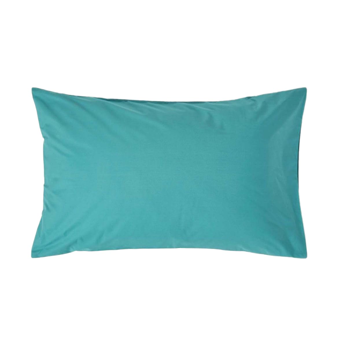 HOMESCAPES Teal Pure Egyptian Cotton Pillowcase Standard Size 200 TC 400 Thread Count Percale Equivalent Housewife Pillow Case